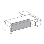 Фронтальная панель для столов руководителей на опорной тумбе, кожа белая кожа