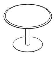 Стол для переговоров круглый на опоре-колонне вяз либерти