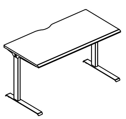 Стол офисный на металлокаркасе МL (1 скос)  вяз либерти / антрацит